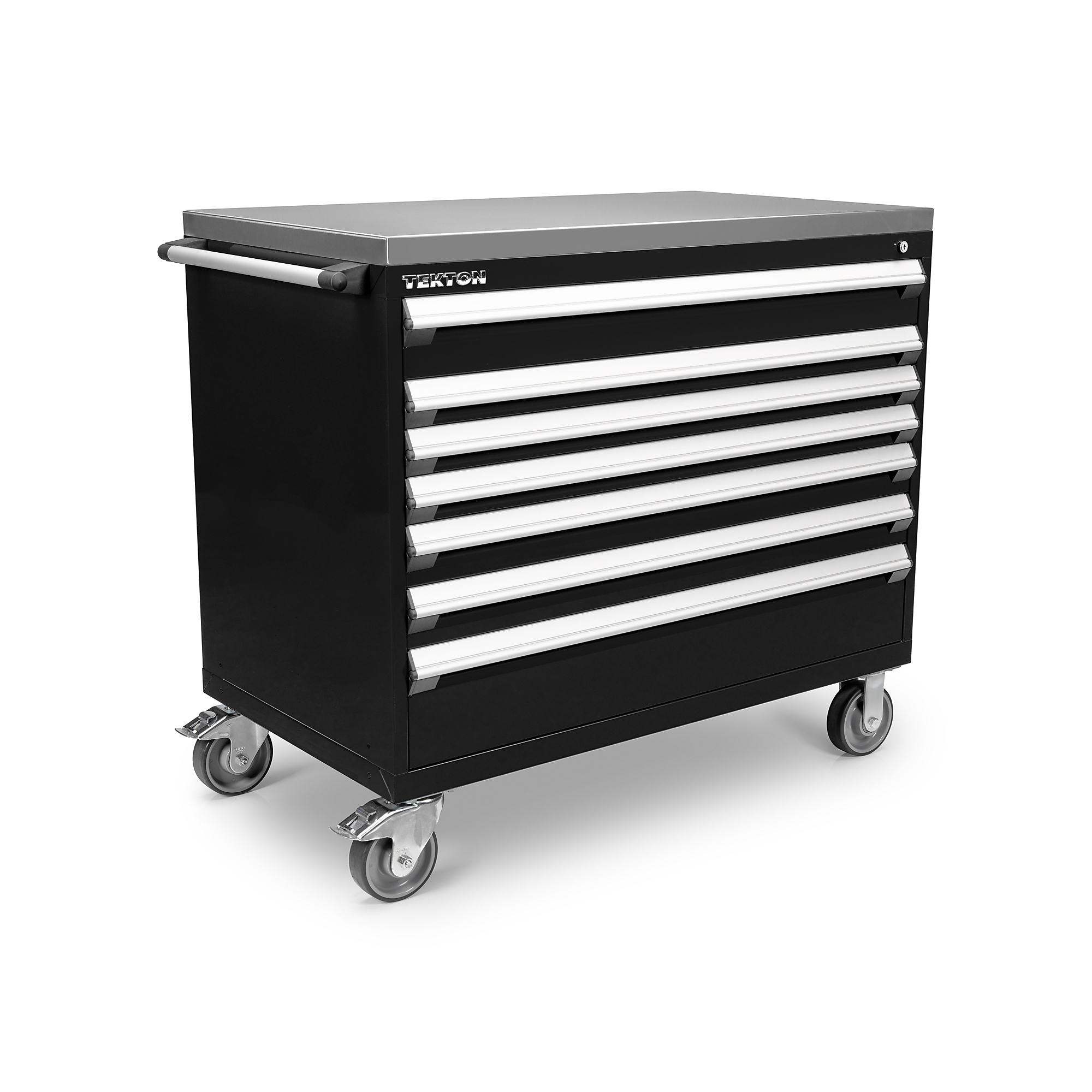 TEKTON 7-Drawer Tool Cabinet with Stainless Steel Top, Black (48 W x 27 D x 41.5 H in.) | OCL43100SST